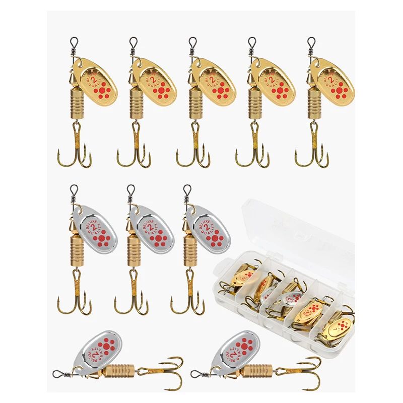 JSFUN 10pcs Spinner Lure Set w - Fishing Lure Blade Bait recension och pris