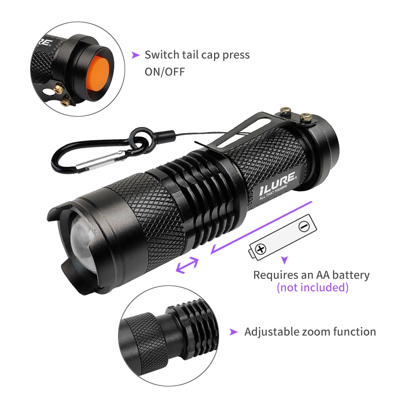Mini UV Flashlight 395nm Ultra - Fishing Lure Kit recension och pris
