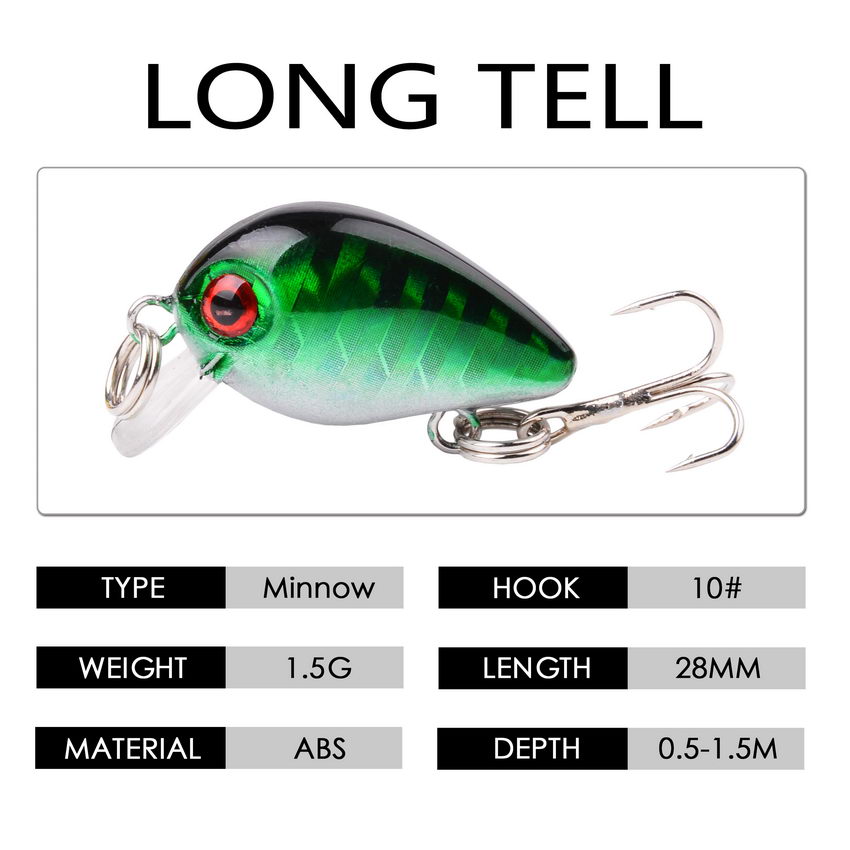 30mm 2g Crazy wobbler Mini Top - Fishing Lure Crankbait recension och pris
