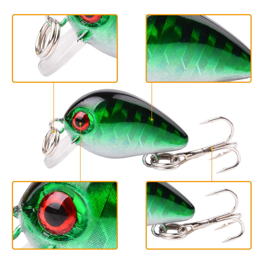 30mm 2g Crazy wobbler Mini Top - Fishing Lure Crankbait recension och pris